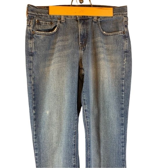 Levi's 515 Mid Rise Boot Cut Size 8 Medium Wash Raw Hem Ladies Jeans - Picture 8 of 12